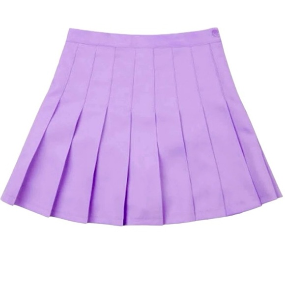 Lilac Purple Tennis Skort Skirt With Box Pleated Side Zip Tennis Preppy Trendy - Picture 2 of 13